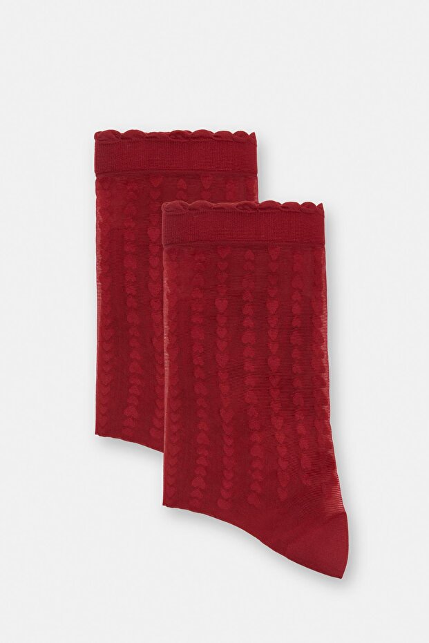 Kalp desenli çorap - 3
