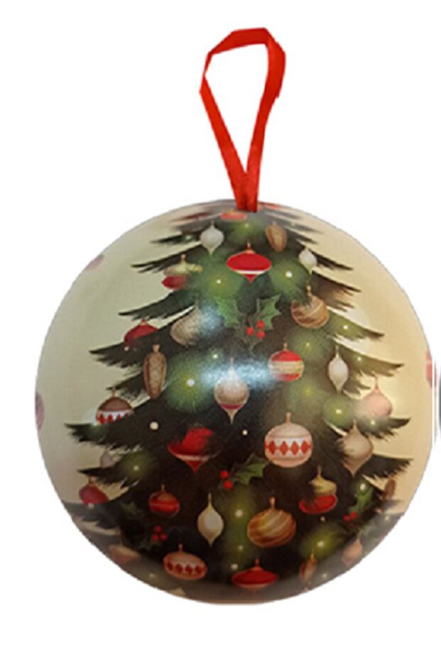 Giftable Ball to Luxury Metal Tree Ornament with 7 cm Pine Tree Motif