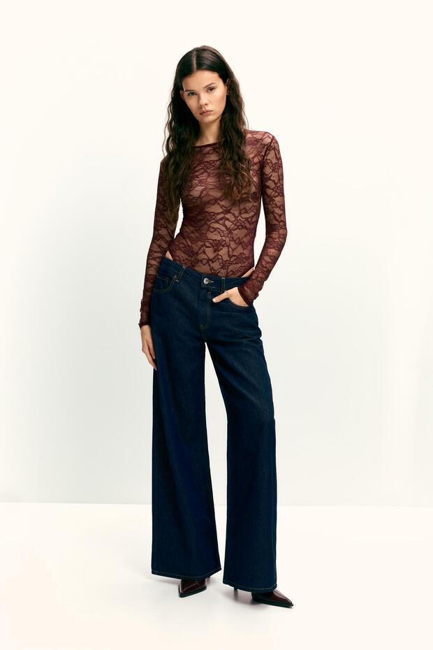 Dantelli uzun kollu body - 3