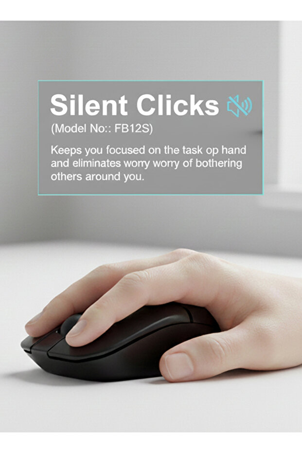 A4TECH FB12S Dual Mode Wireless Bluetooth Silent Click Mouse, 1200 DPI, Black - 6
