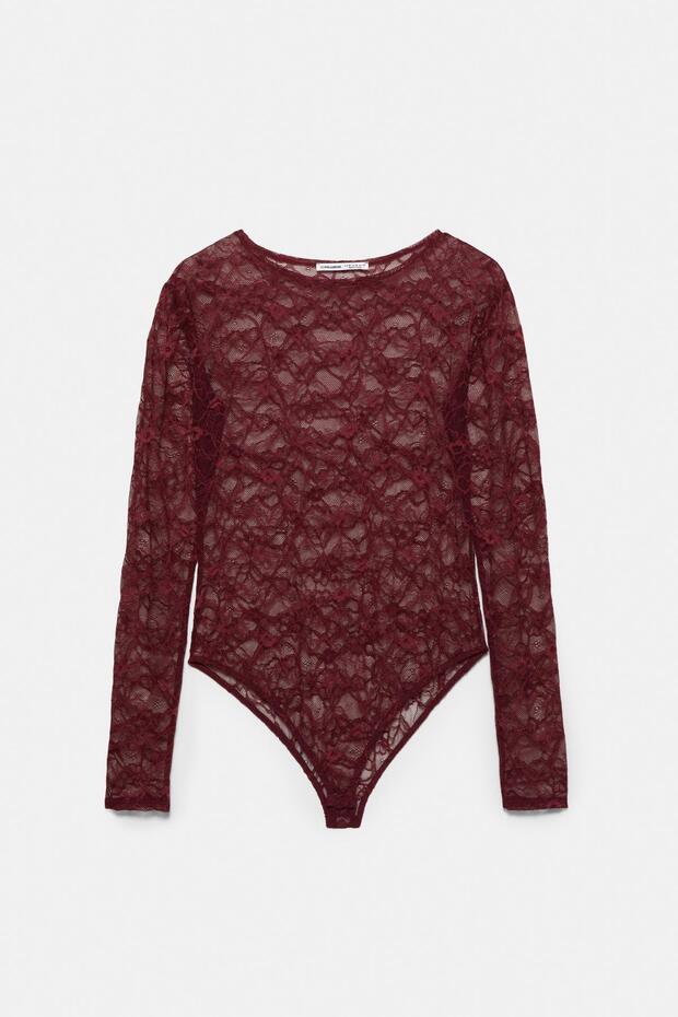 Dantelli uzun kollu body - 4