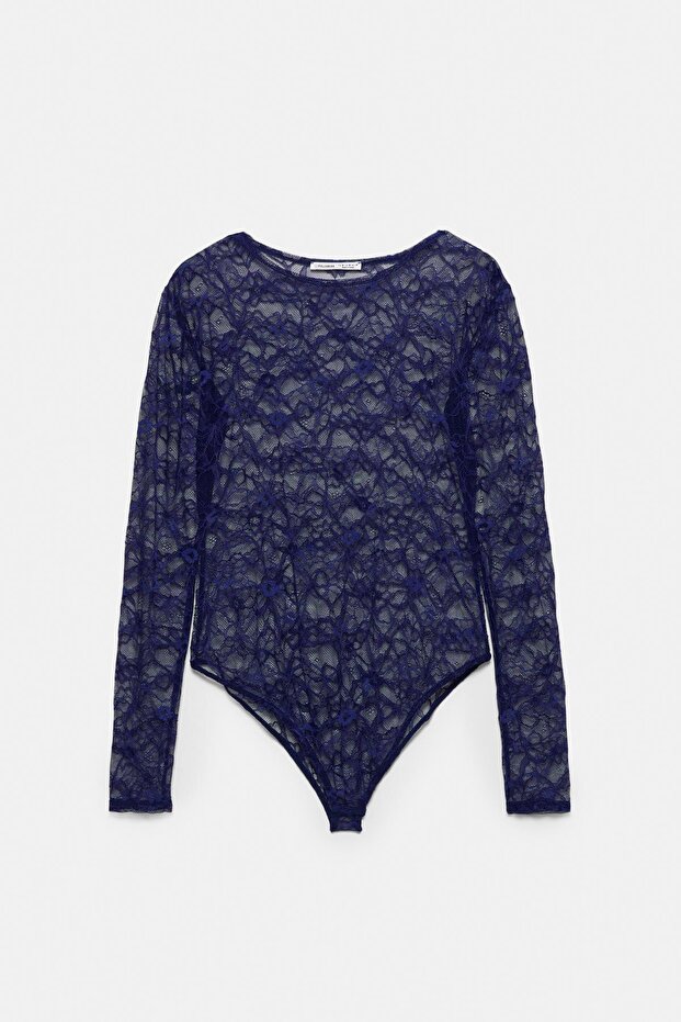 Dantelli uzun kollu body - 5