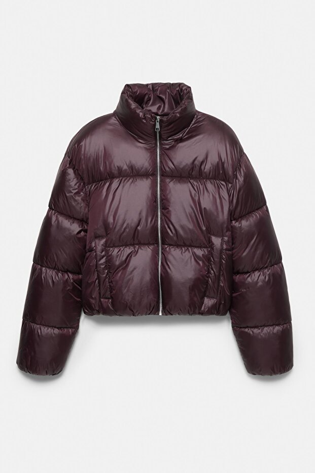 Parlak görünümlü şişme mont - 7