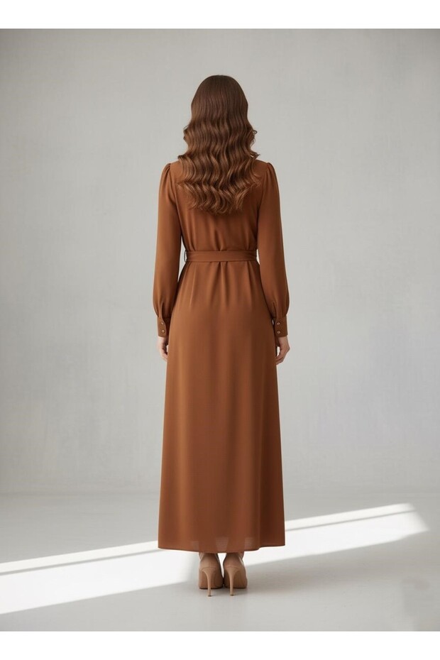 İNCİ DETAYLI ELBİSE - 3