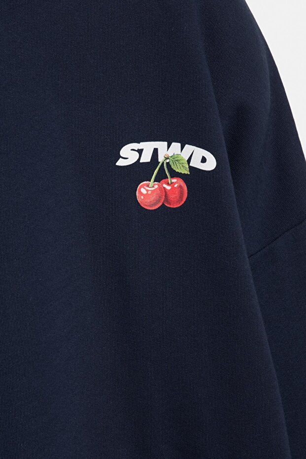 Domates baskılı kapüşonlu sweatshirt - 7