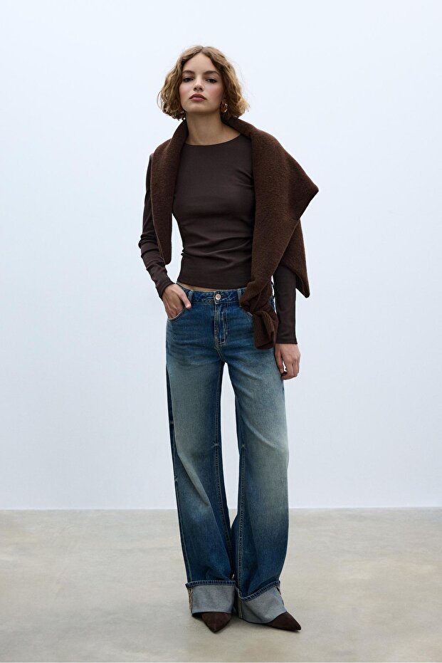 Uzun kollu basic t-shirt - 2