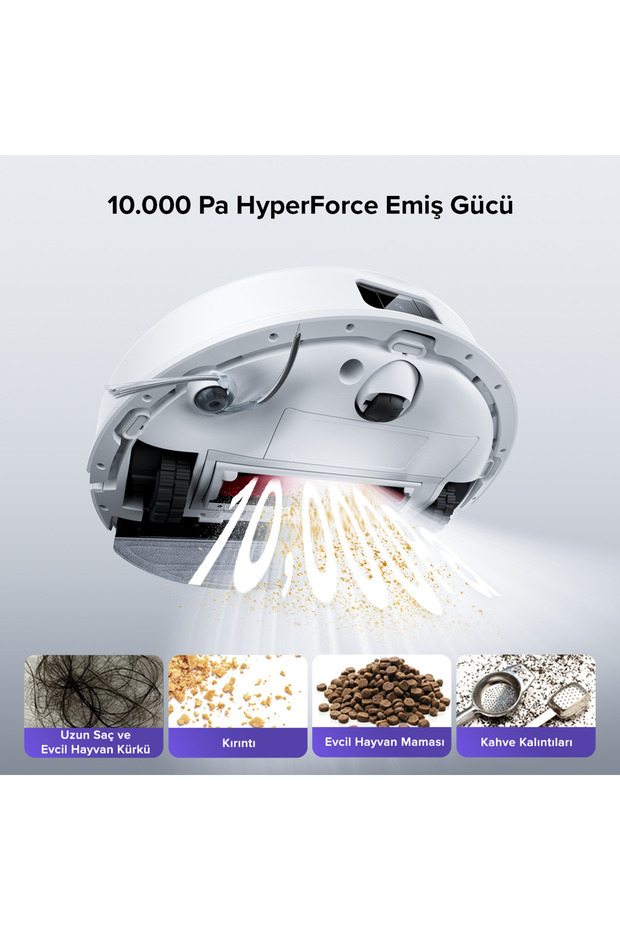 S8 Pro Plus Akıllı Beyaz Robot Süpürge 10.000 HyperForce Emiş Gücü - 5