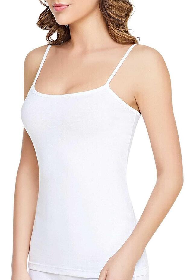 Tutku Women's 100% Cotton Thread Strap Ribbed Tank Top 0135