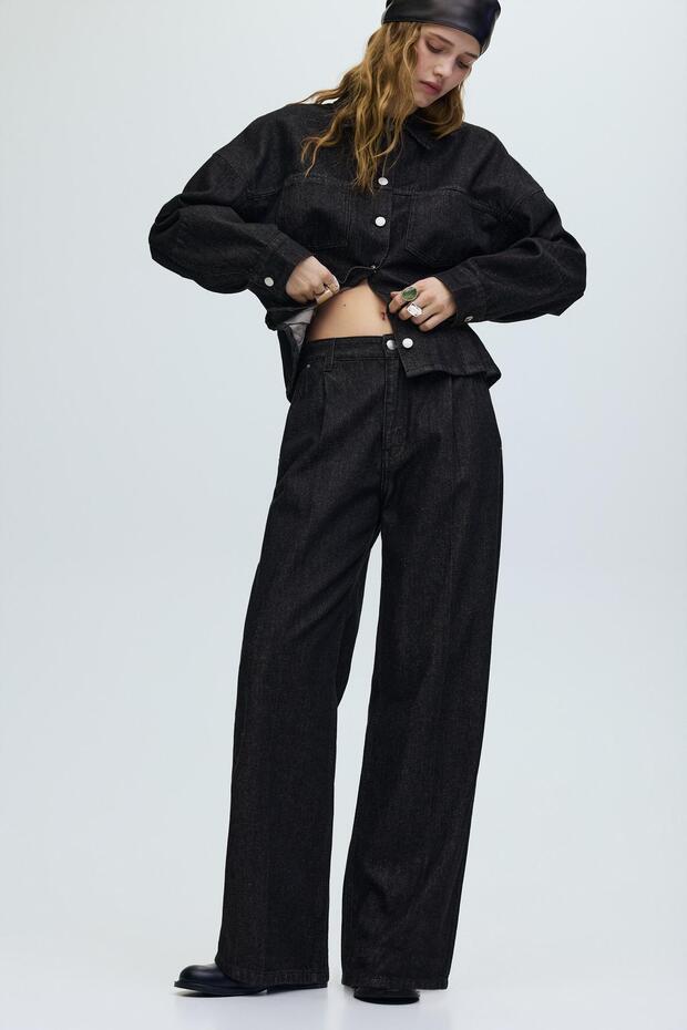 Relaxed fit geniş paça jean - 6