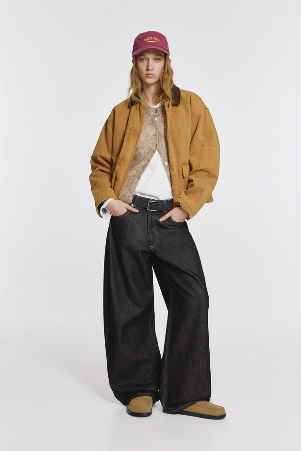 Yıldız desenli barrel jean - 3