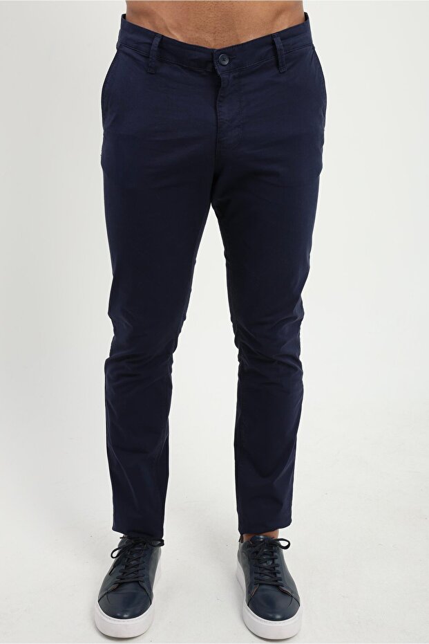 Men's Regular Fit Navy Blue Trousers