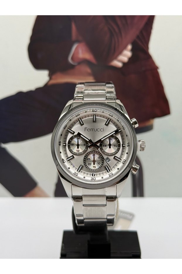 Silver Sports Men's Watch Waterproof with 2 Years Warranty
