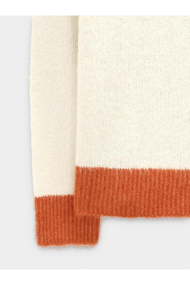 Kontrast Kenarlı Örme Kazak - 6