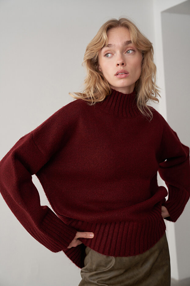 Bordo Dik Yaka Kazak - 5