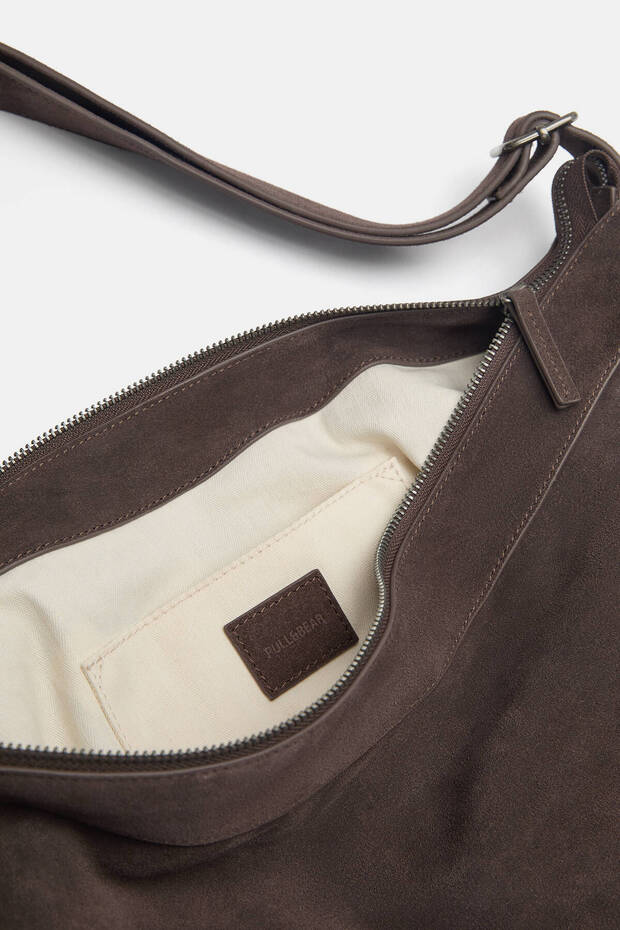 Yarım ay deri çapraz askılı çanta - 4