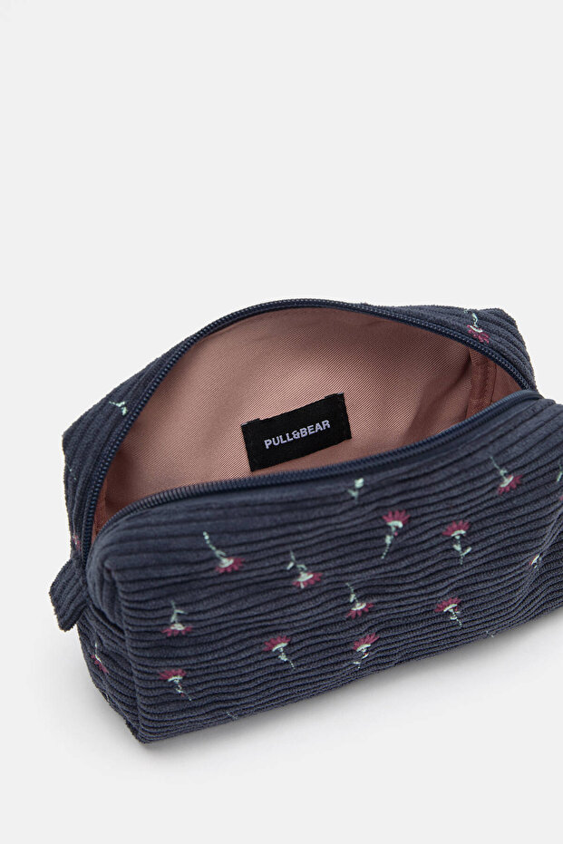 Çiçekli makyaj çantası - 2