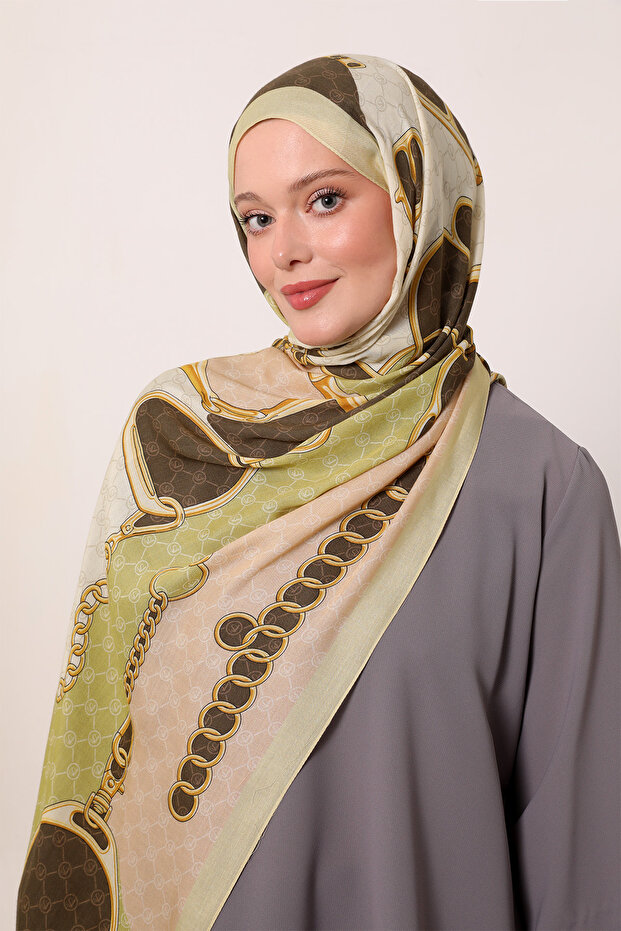 Chain Patterned Silk Shawl - 3