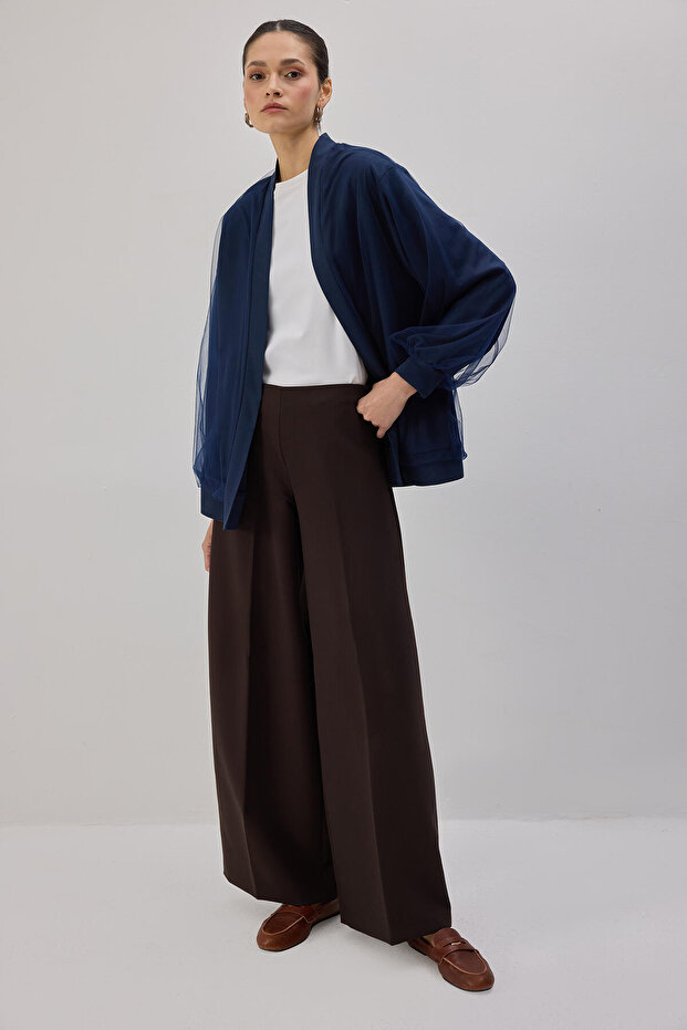 DANTEL GARNİLİ ÖRME CEKET - 2