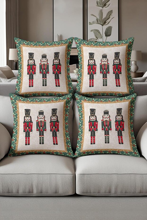 Digital Printed Soft Textured 4-Piece Throw Pillow Cover Set Krl0092