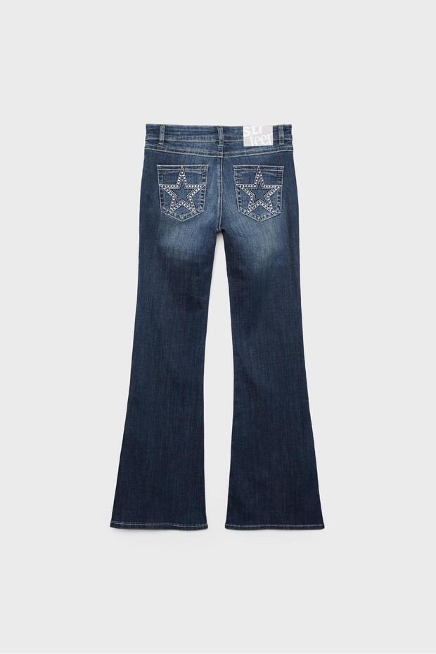İşlemeli cepli çan jean - 5