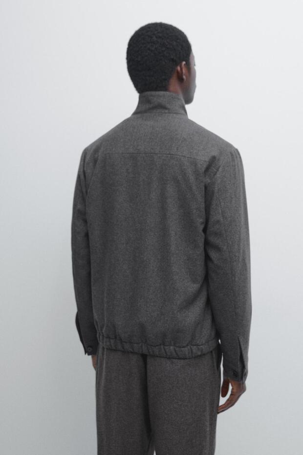 Yün karışımlı bomber ceket - 3