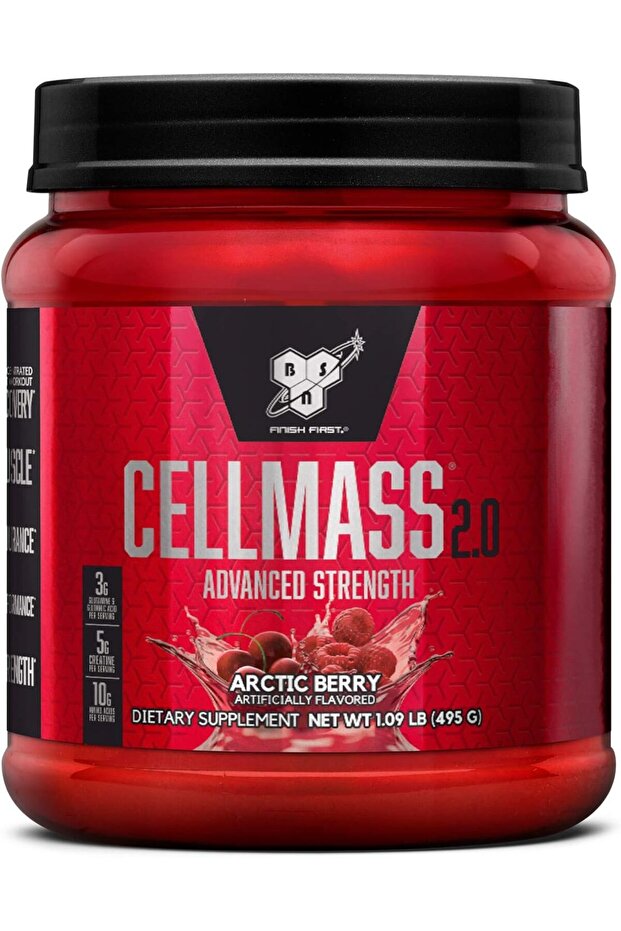 CELLMASS 2.0 Post Workout Recovery with BCAA, Creatine, Glutamine - Arctic Berry, 25 Servings