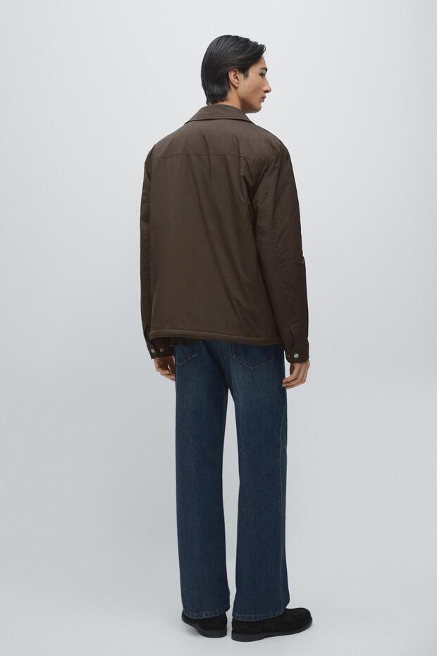 Yaka parçalı cepli ince ceket - 3