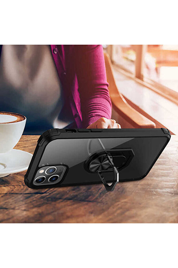 حافظة متوافقة مع هاتف iPhone 12 Pro Max - حمراء - 6