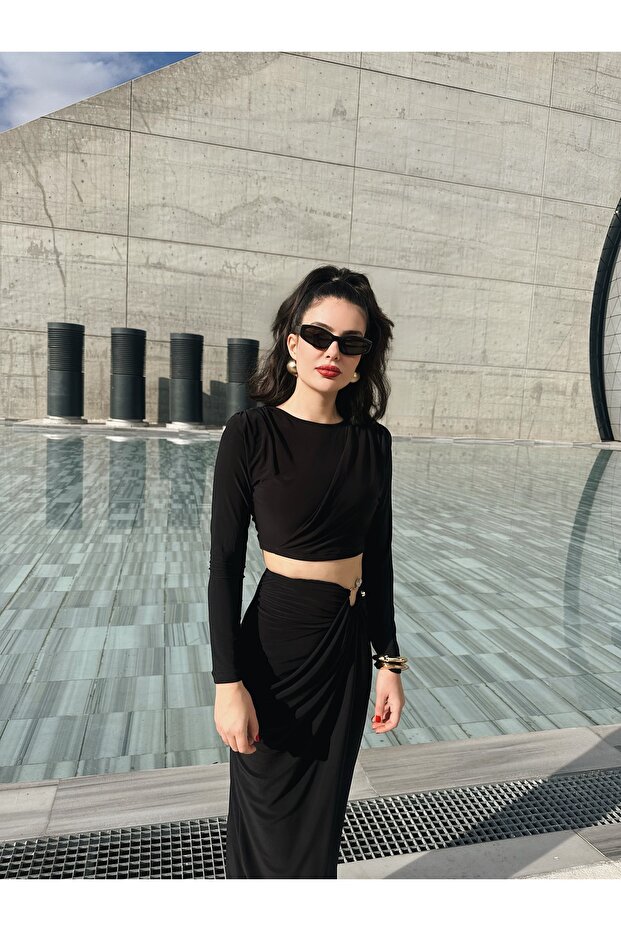 Ruby Etek Crop Takım Siyah - 6