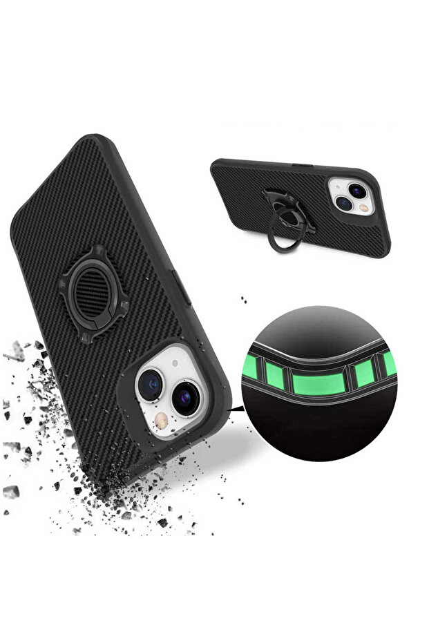 حافظة ASMA Timo متوافقة مع هاتف iPhone 13 - أسود - 2