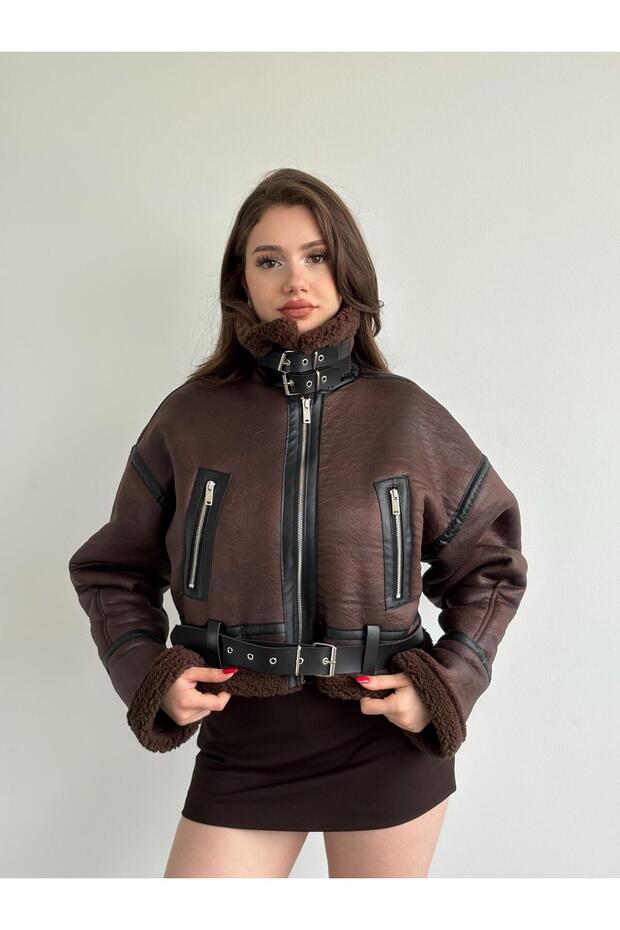 Kürklü Kemerli Ceket - 1