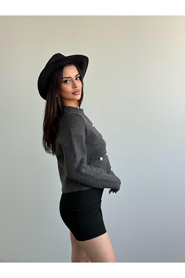 Düğmeli Triko Hırka - 2