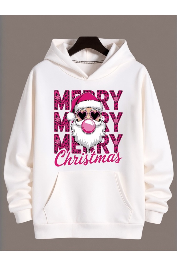 Unisex Long Sleeve Transfer Merry Christmas Christmas Printed Plus Size Crew Neck Sweatshirt