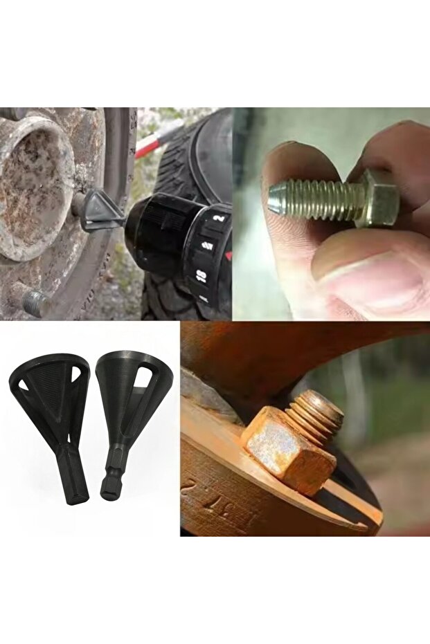 Deburring device set, 1 pc hexagonal holder and 1 pc triangular holder - 2