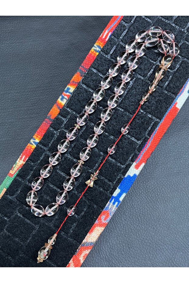 Şeffaf Ateş Kehribar Tesbih - 2