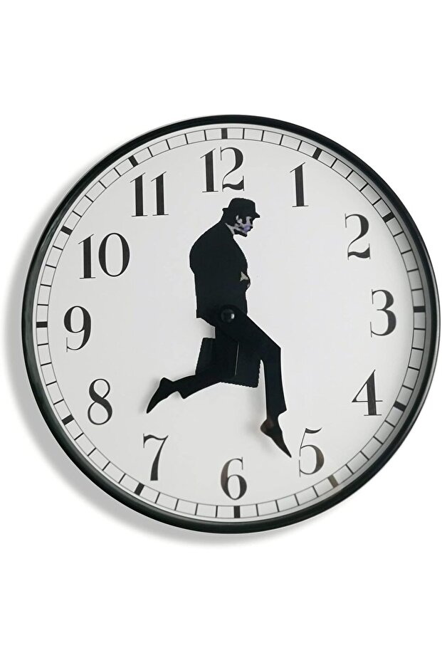 Ministry of Silly Walks Wall Clock - Novelty Home Decor (Black)