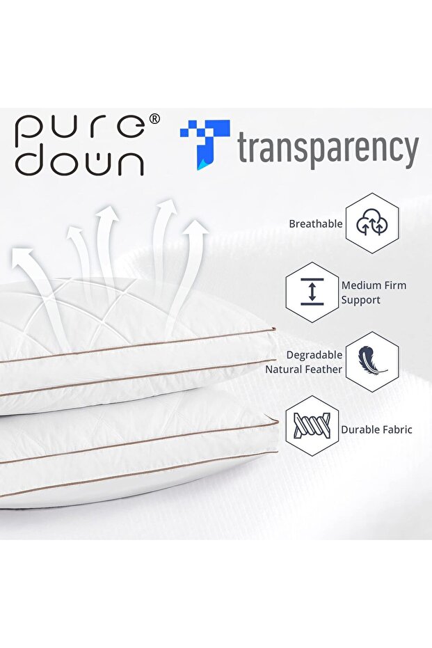 Goose Feathers & Down Gusseted Hotel Pillow, Standard, Set of 2