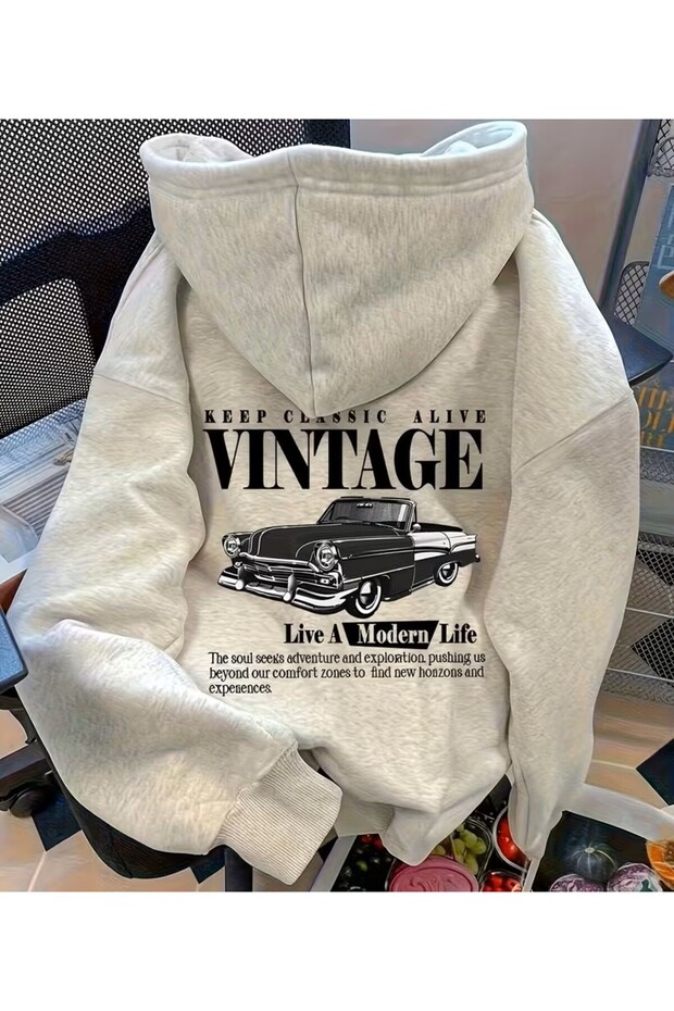 Vintage Gray Sweat with Back Print