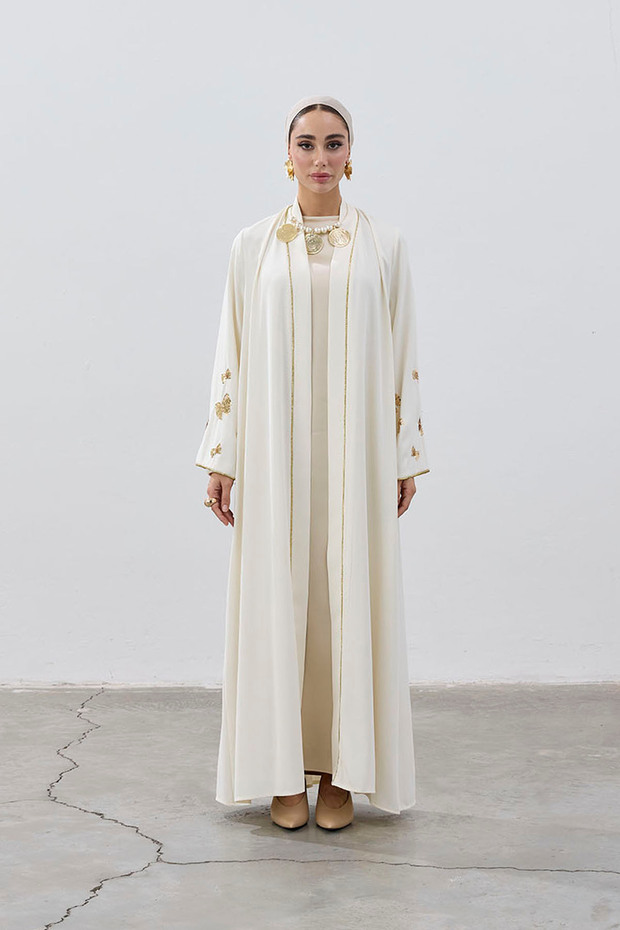 PULLU KELEBEK ŞERİT ABAYA - 6