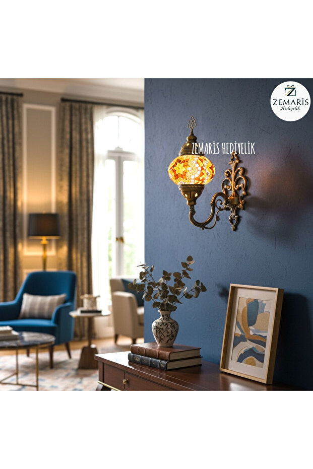 شمعدان حائط فسيفساء أصلي مصنوع يدويًا - 1