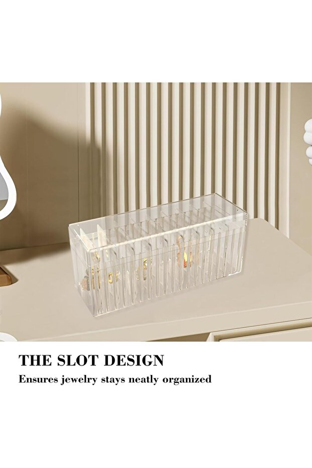 Acrylic Jewelry Organizer Box with 20 Anti-Oxidation PVC Bags