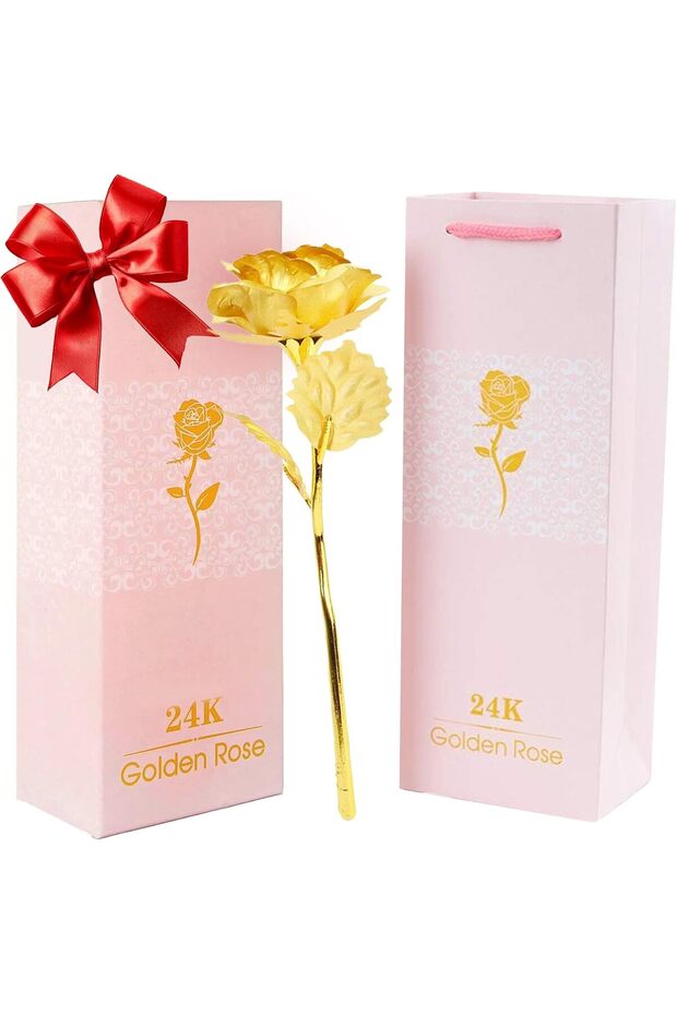 24K Gold Rose with Luxury Gift Box - 10-inch Golden Rose