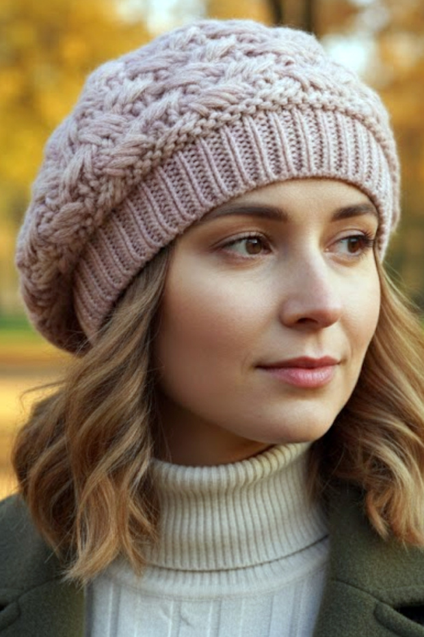 Thick Knitted Double Layer Luxury Painter Beret | Bohemian Style Women's Beret