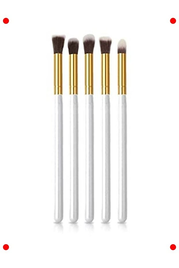White Color 5-Piece Basic Makeup Brush Set - 1