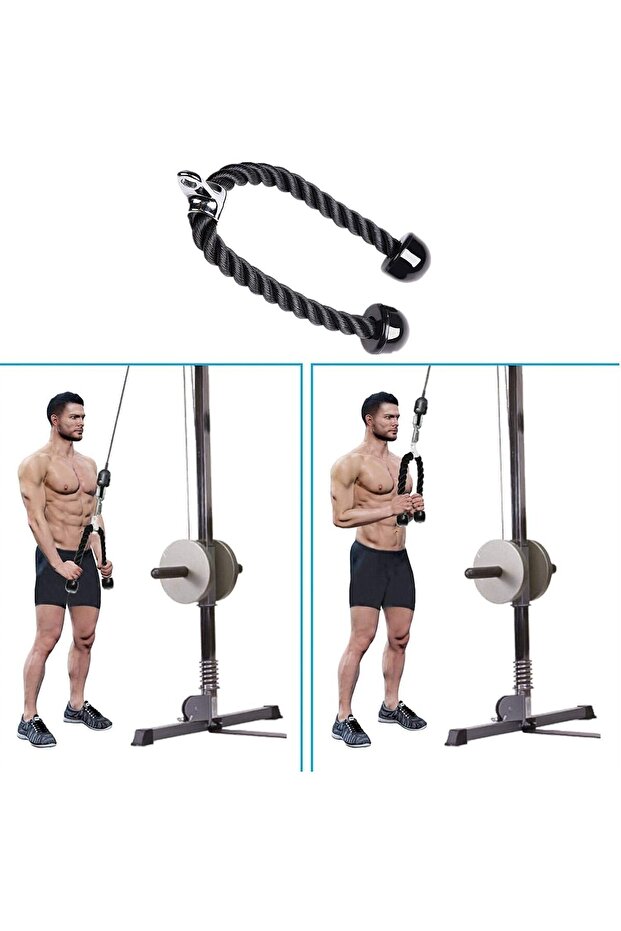 Tricep Rope Cable Attachment with Carabiner