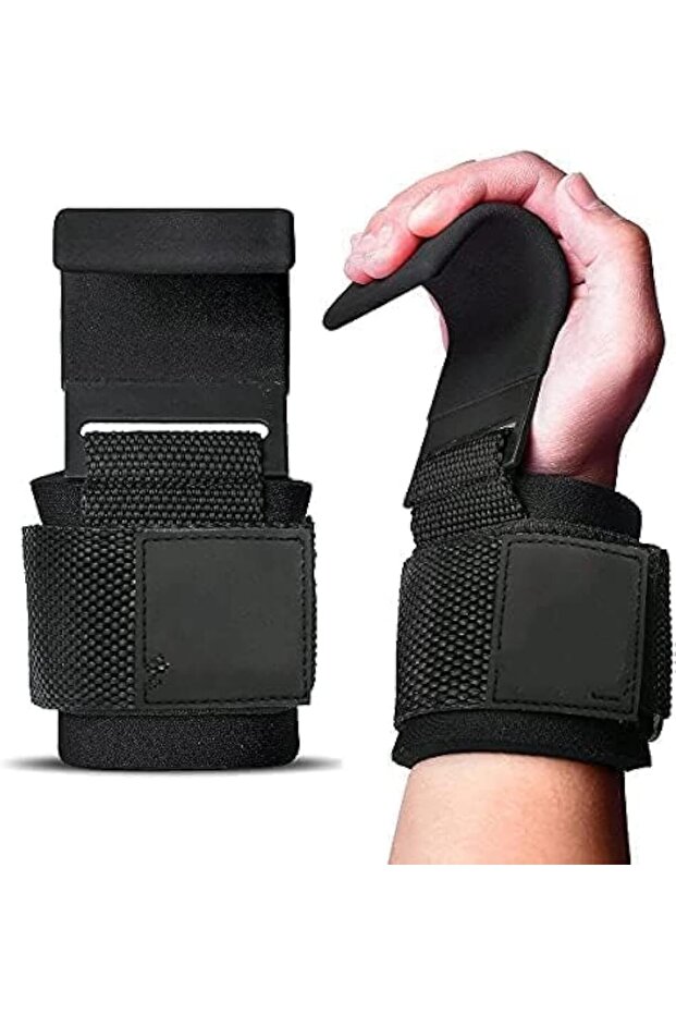 Weight Lifting Hooks Wrist Straps - Premium Padded