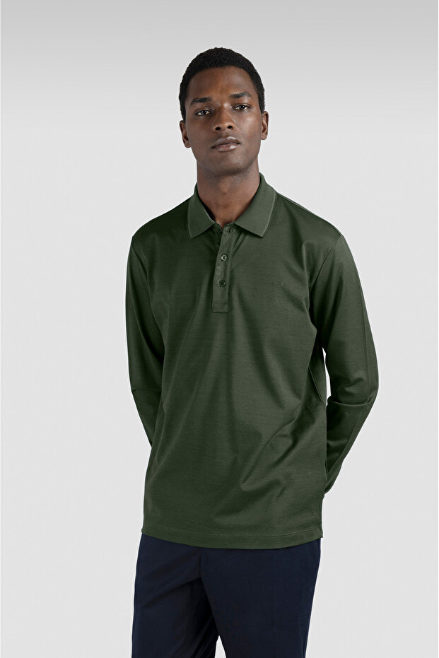 Men's Knitted Cotton Polo Shirt