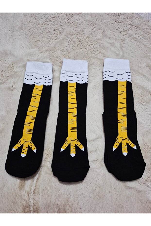 TAVUK AYAĞI TASARIMLI ÇORAP - 2
