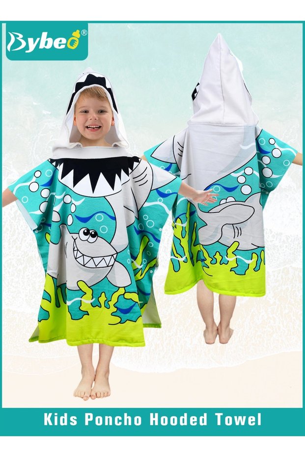 Kids Poncho Hooded Towel, Quick Dry Toddler Bath Towels, Beach Swimming Towels, Ultra Soft and Absor