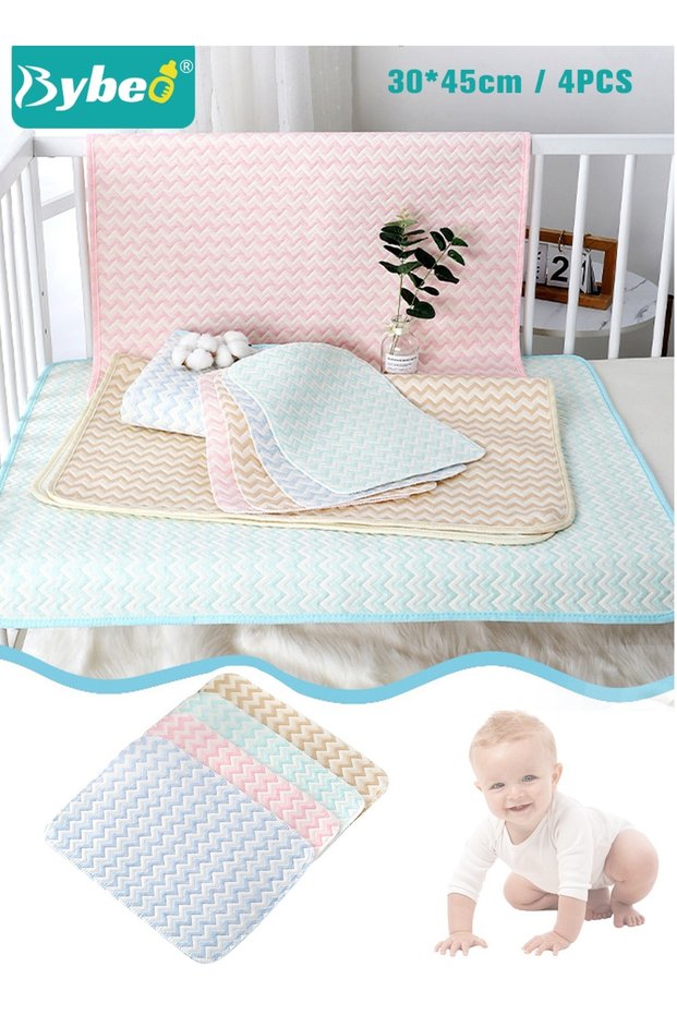 4 Pack Baby Washable Changing Mats, Waterproof Changing Pads, Ultra Soft Crib Mattress Sheets, Highl
